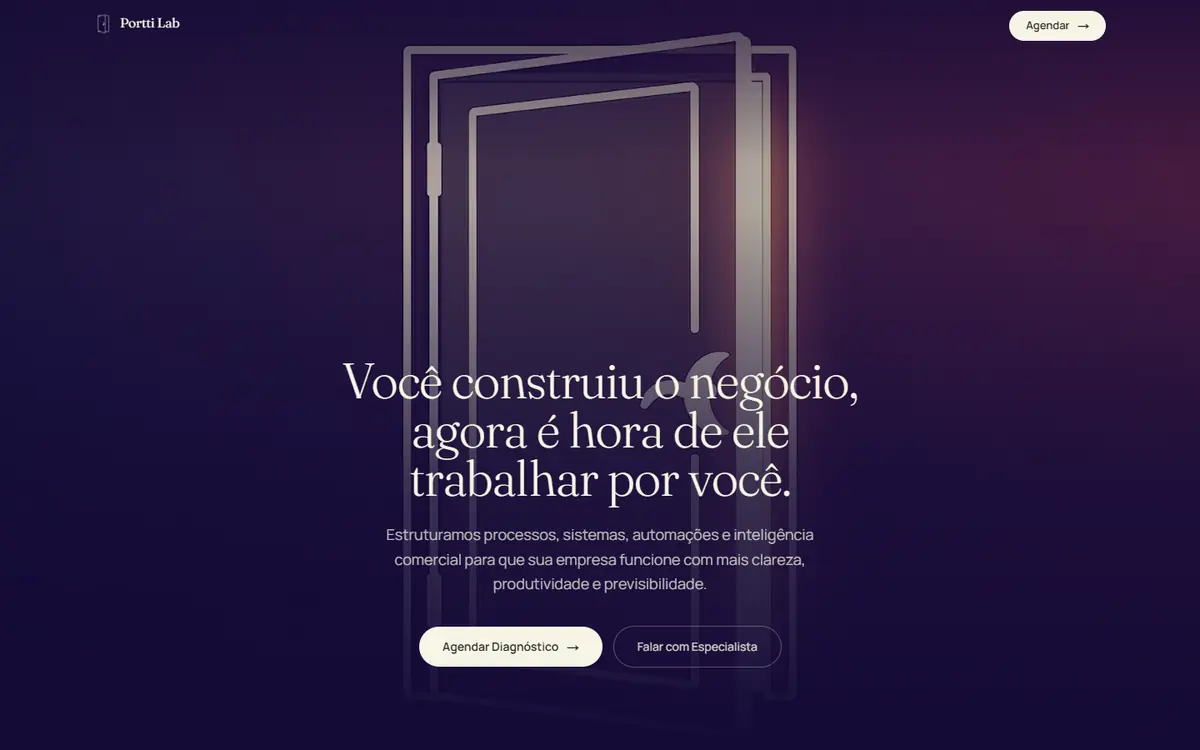 Site da Portti Lab no computador